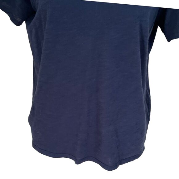 Hope by Ringstrand Soderberg V-Neck Tee Shirt Women’s Size 2 Navy Blue Cotton - Picture 4 of 9